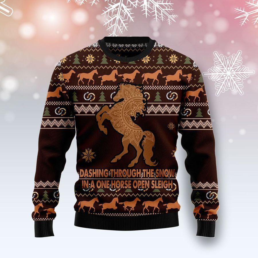 Horse Through Snow Ugly Christmas Sweater | For Men & Women | Adult | US1438- Best Christmas Gifts 2023