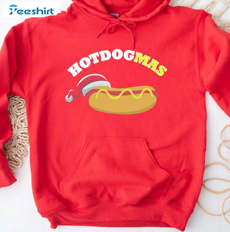 Hotdogmas Funny Shirt, Hotdog Christmas Crewneck Sweatshirt