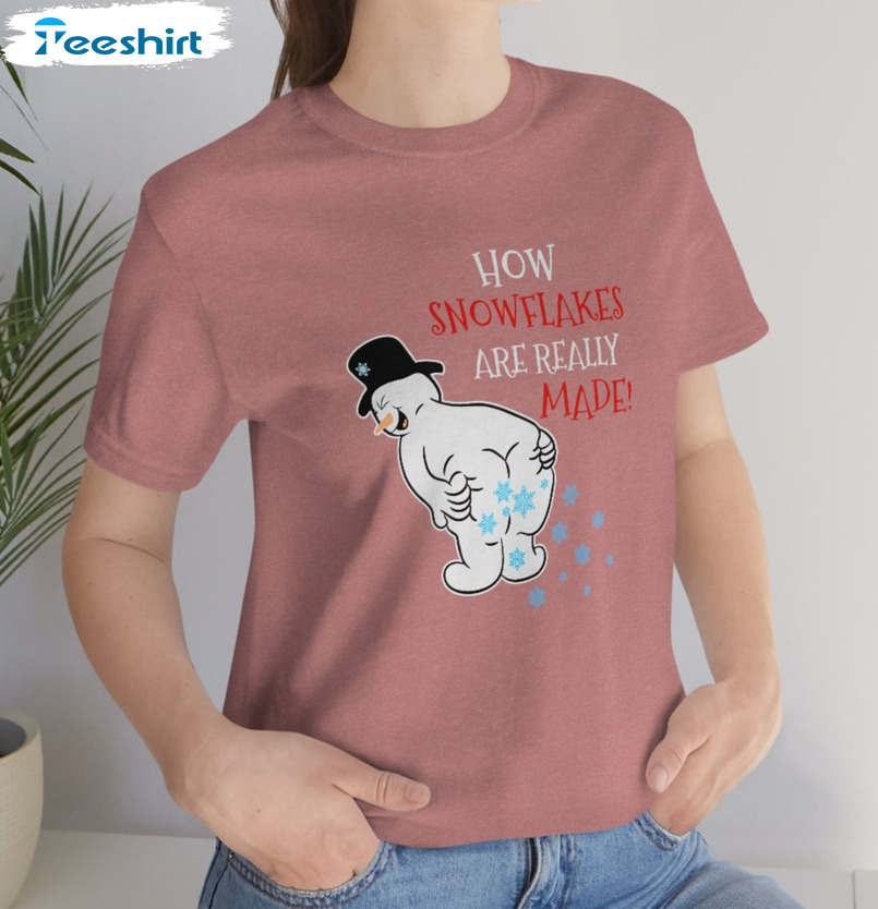 How Snowflakes Are Really Made Shirt – Naughty Snowman Christmas Crewneck Unisex Hoodie