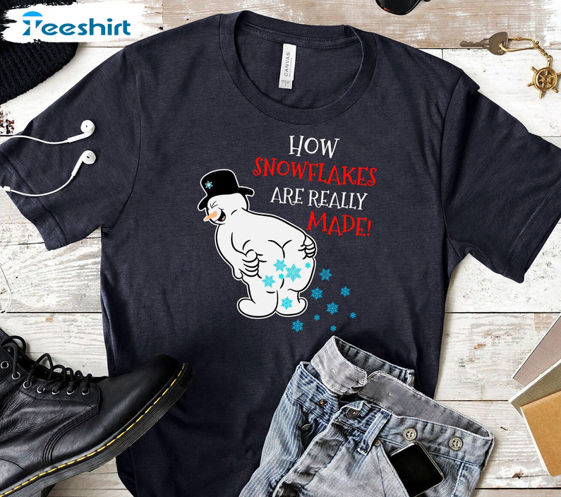 How Snowflakes Are Really Made Shirt – Naughty Snowman Christmas Crewneck Unisex Hoodie