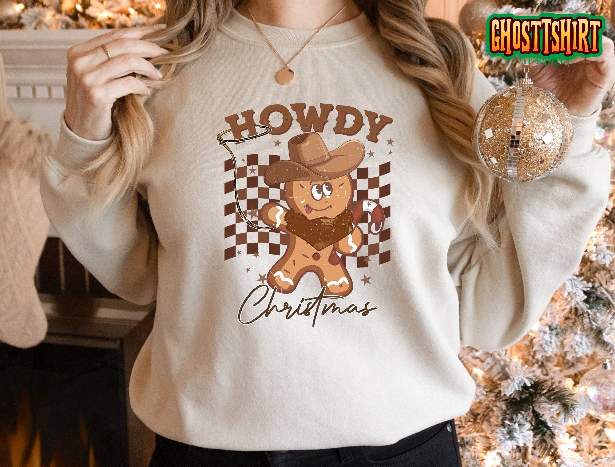 Howdy Christmas Cowboy Retro Sweatshirt