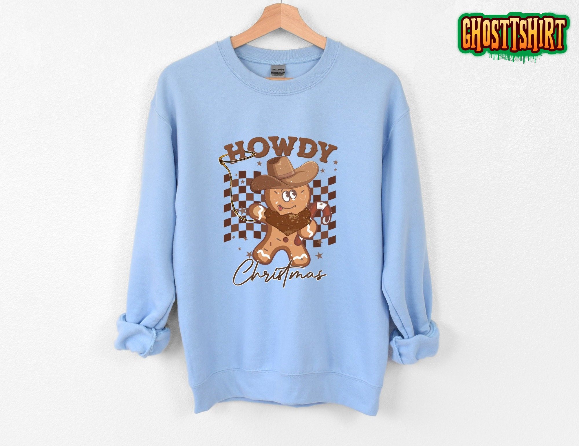 Howdy Christmas Cowboy Retro Sweatshirt