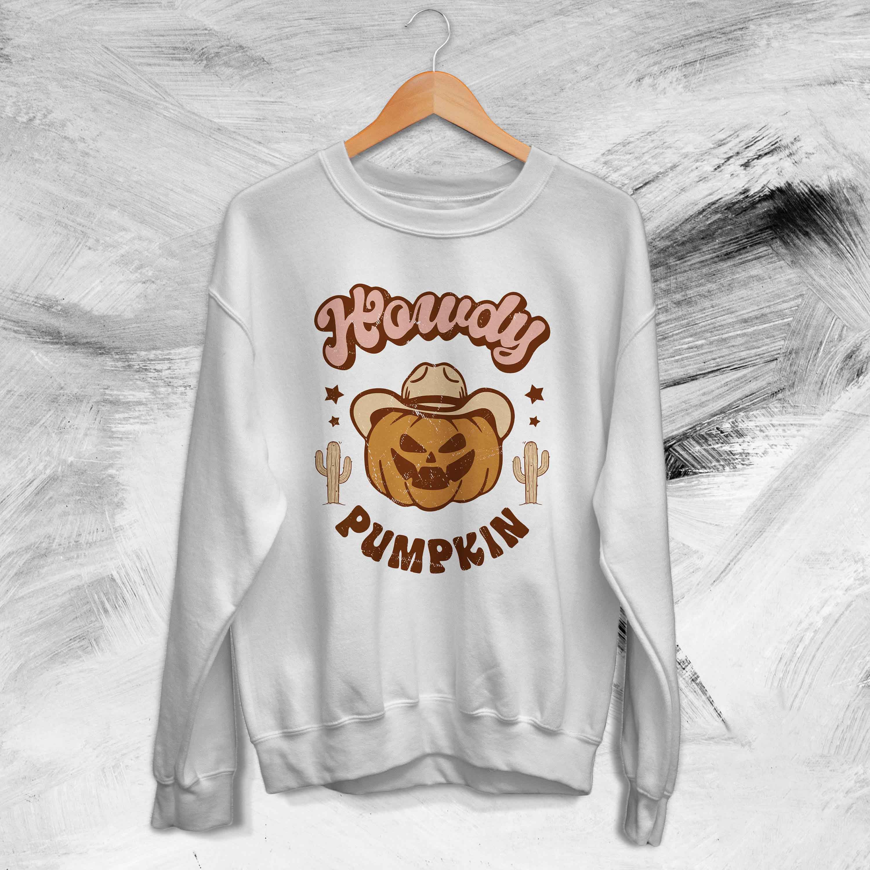 Howdy Pumpkin Halloween Vintage Ghost Halloween Witch Retro Fall Season Unisex Sweatshirt