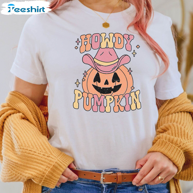 Howdy Pumpkin Shirt, Cute Design For Halloween Party Hoodie T-shirt