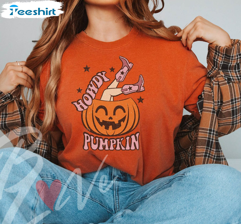 Howdy Pumpkin T Shirt, Halloween Fall For Women Sweater Hoodie