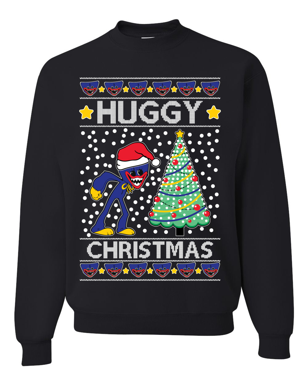 Huggy Playtime Wuggy Christmas Ugly Christmas Sweater Unisex Crewneck Graphic Sweatshirt- Best Christmas Gifts 2023