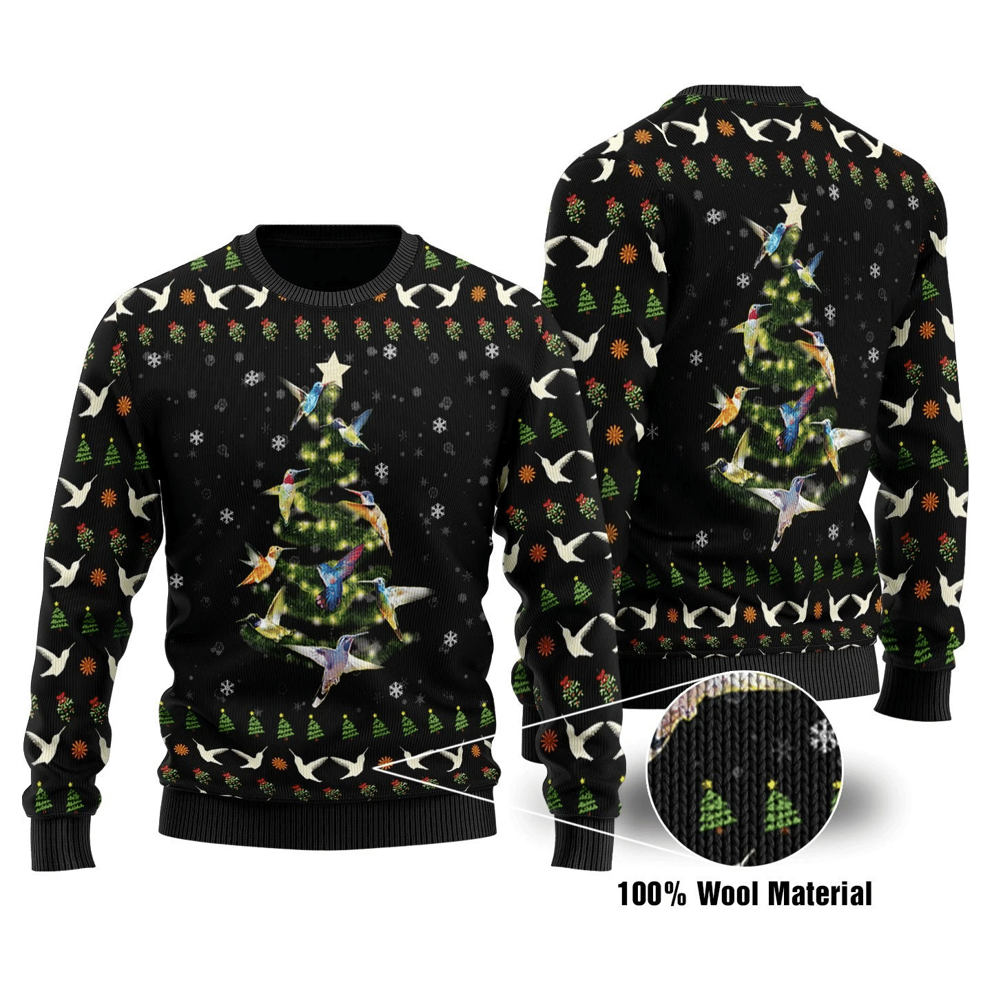 Humming Bird Tree Ugly Christmas Sweater | For Men & Women | Adult | US1672- Best Christmas Gifts 2023