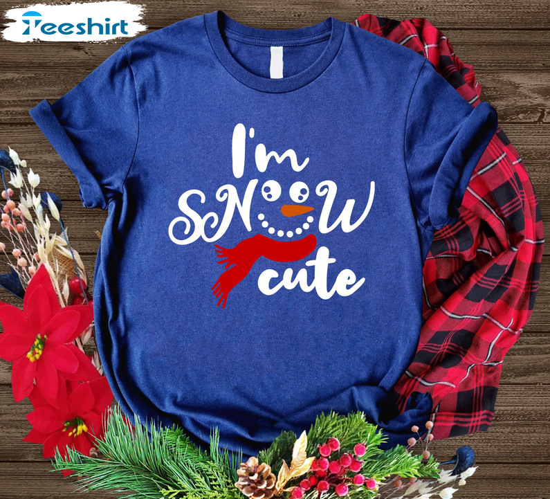 I Am Snow Cute Christmas Shirt, Funny Snowman Sweater Short Sleeve