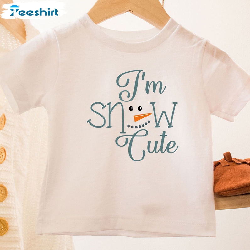 I Am Snow Cute Shirt, Christmas Funny Snowman Short Sleeve Crewneck For Kid