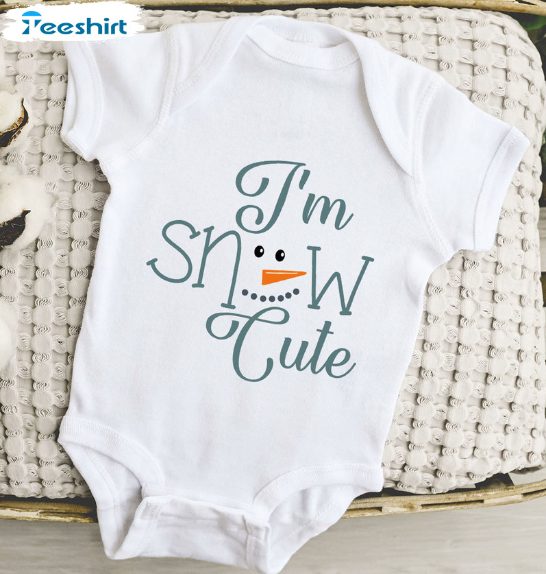 I Am Snow Cute Shirt, Christmas Funny Snowman Short Sleeve Crewneck For Kid