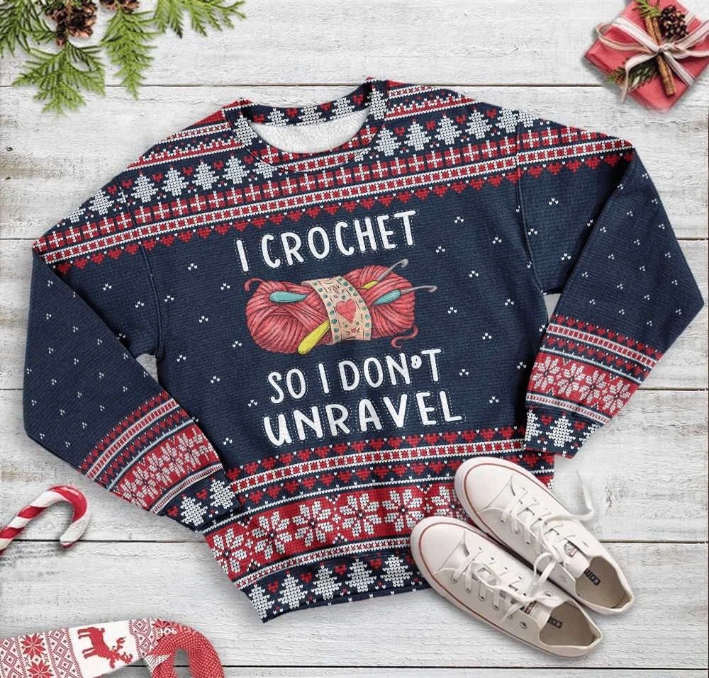 I Crochet So I Don’t Unravel Sewing Ugly Christmas Sweater | For Men & Women | Adult | US3162- Best Christmas Gifts 2023