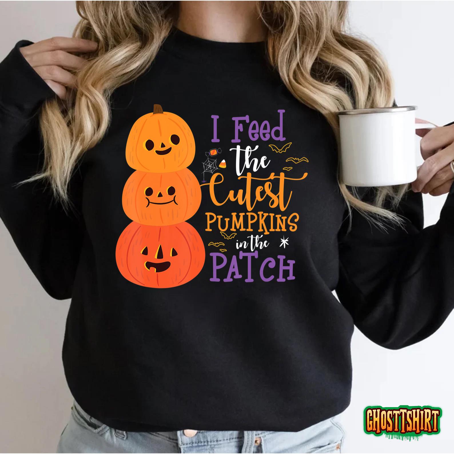 I Feed The Cutest Pumpkins In The Patch Halloween Lunch Lady T-Shirt