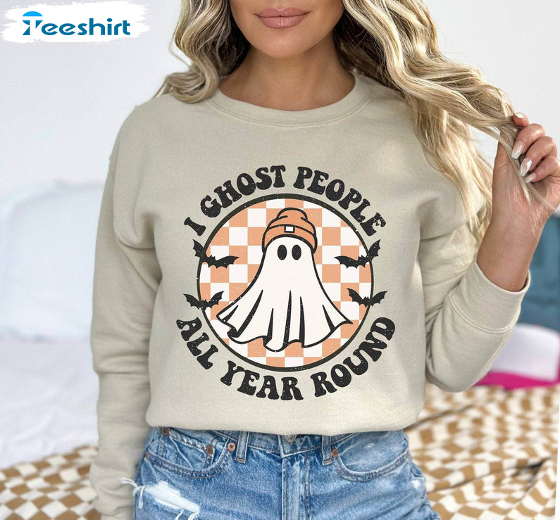 I Ghost People Funny Shirt, Funny Halloween Hoodie Short Sleeve