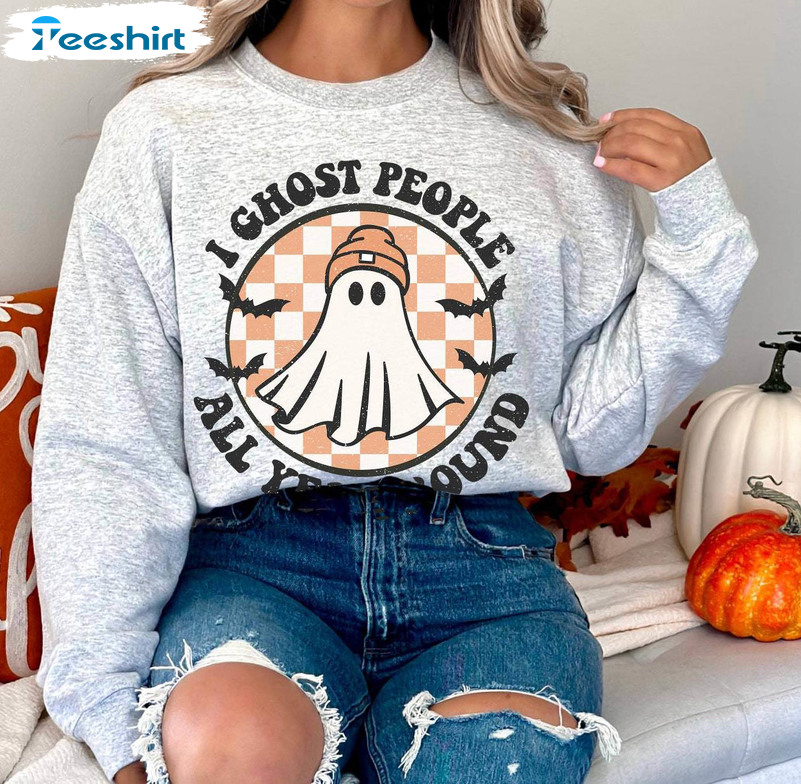 I Ghost People Funny Shirt, Funny Halloween Hoodie Short Sleeve