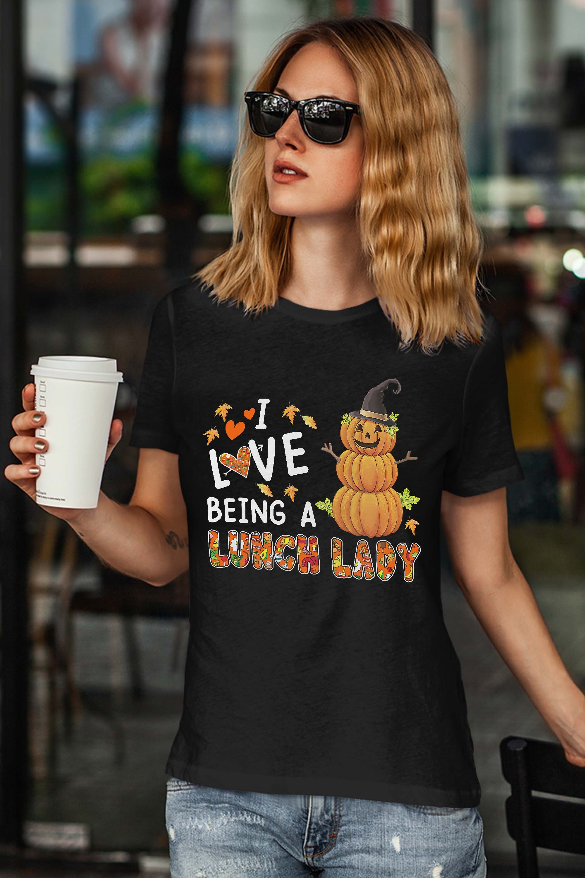 I Love Being A Lunch Lady Halloween Pumpkin Costume T-Shirt