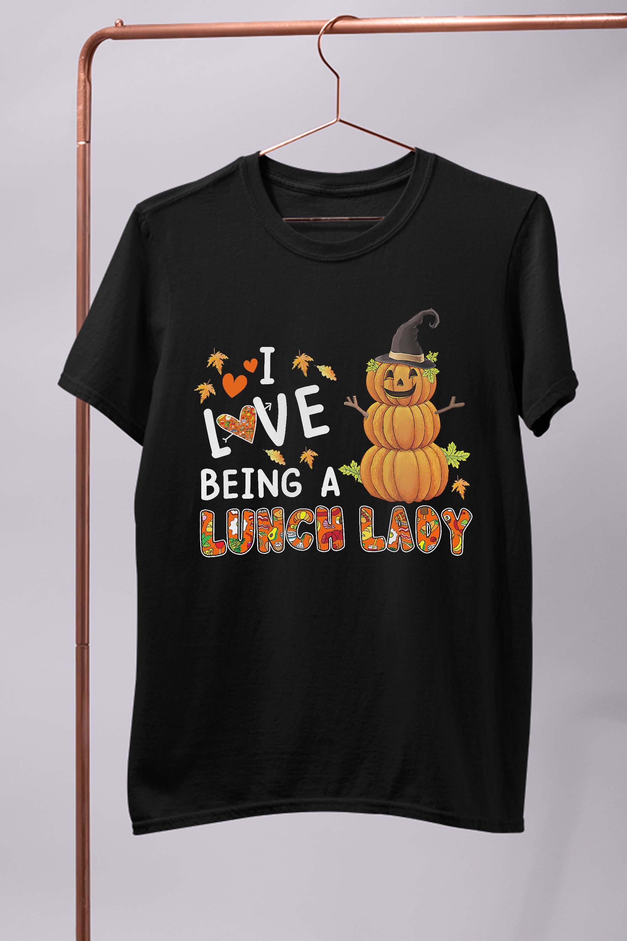 I Love Being A Lunch Lady Halloween Pumpkin Costume T-Shirt