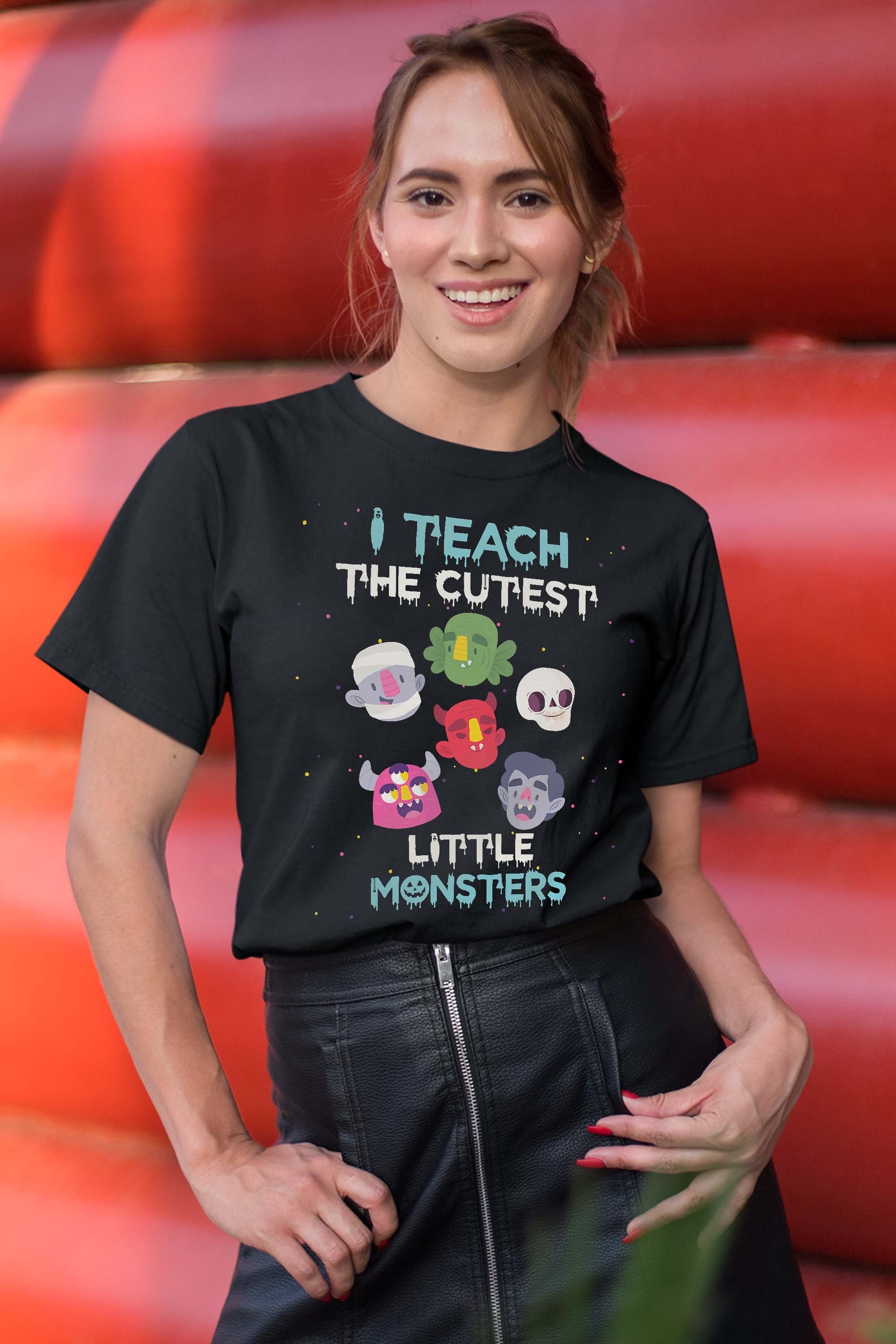 I Teach The Cutest Little Monsters Funny Teacher Halloween T-Shirt