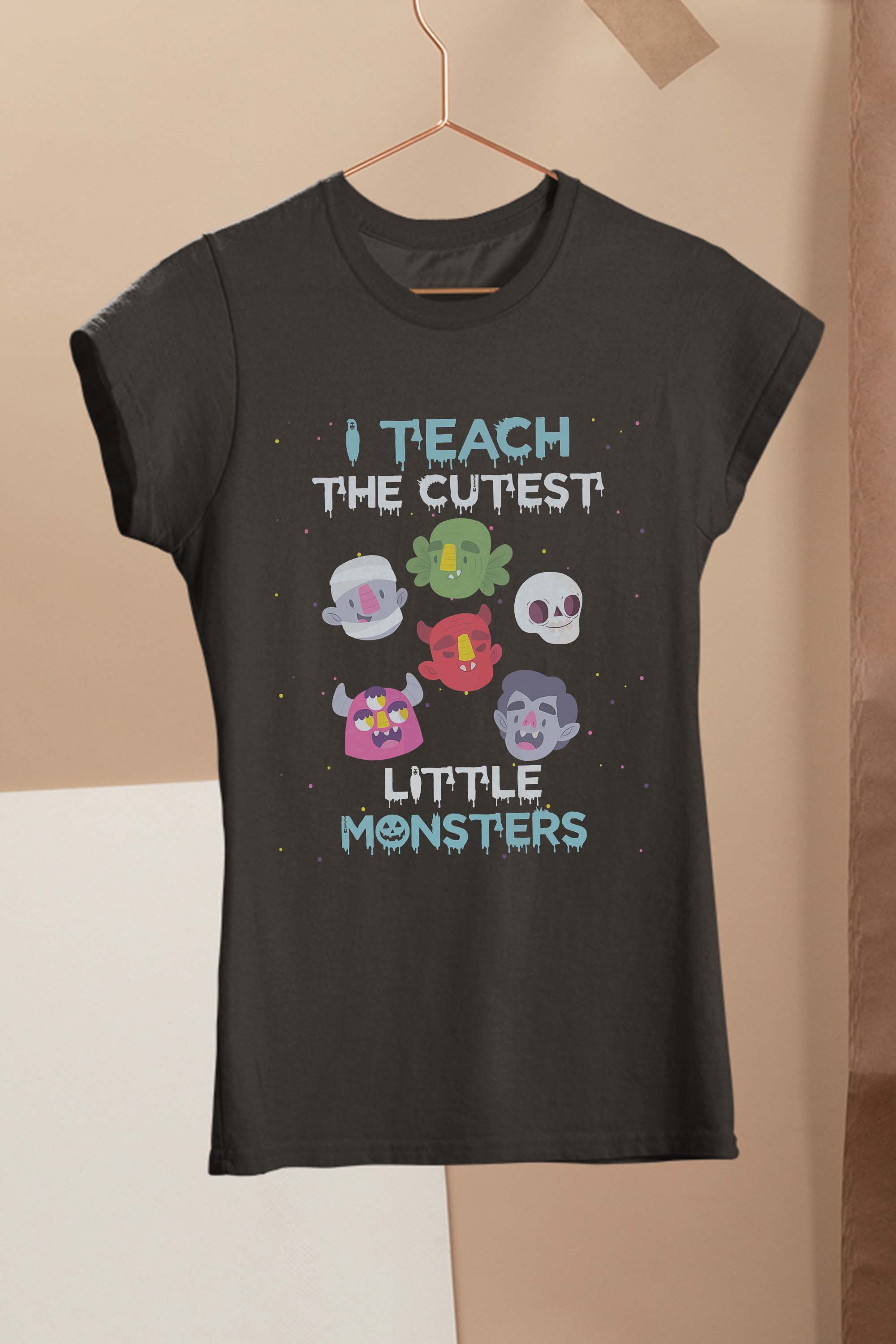 I Teach The Cutest Little Monsters Funny Teacher Halloween T-Shirt