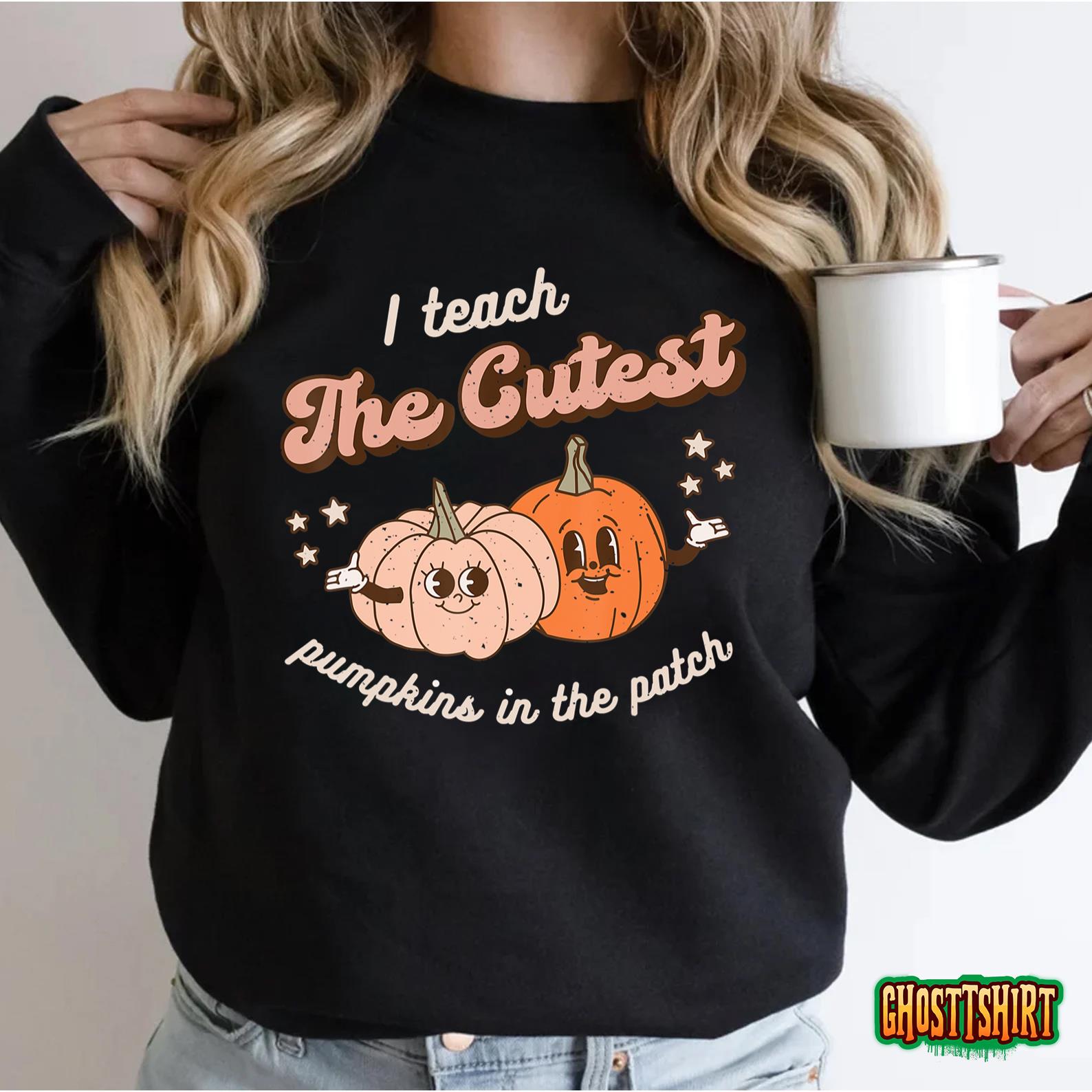 I Teach The Cutest Pumpkins In The Patch Retro Teacher Fall T-Shirt