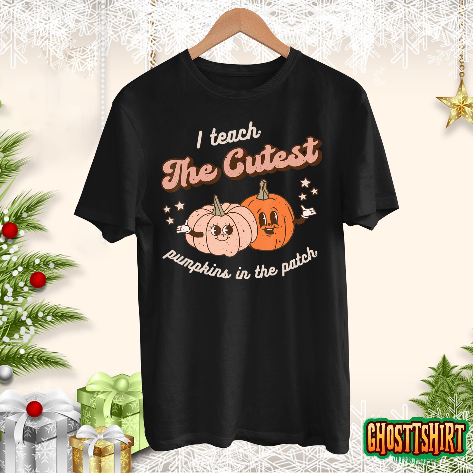 I Teach The Cutest Pumpkins In The Patch Retro Teacher Fall T-Shirt