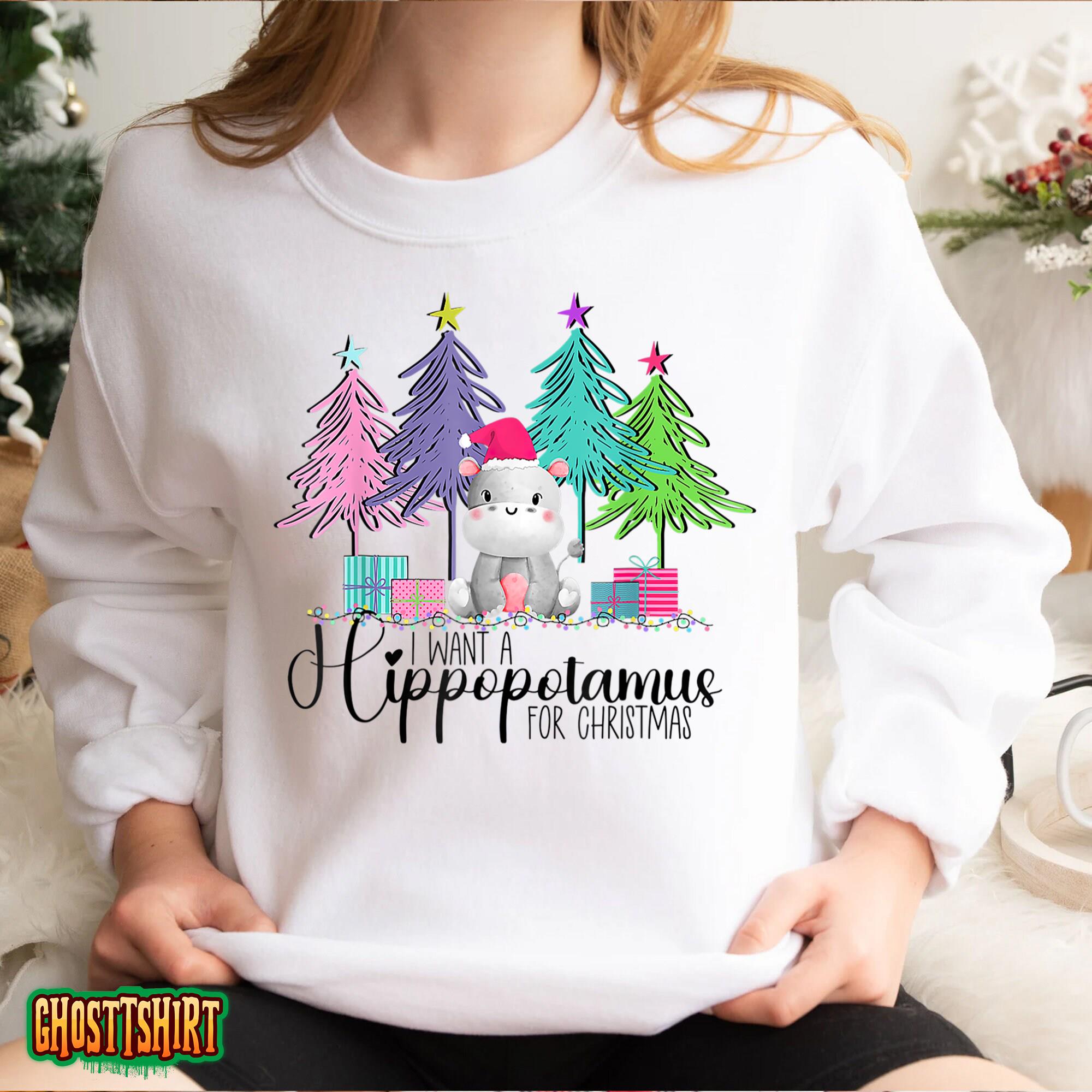 I Want A Hippopotamus For Christmas Hippo Xmas T-Shirt