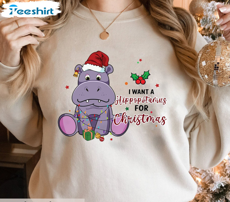 I Want A Hippopotamus For Christmas Sweatshirt – Christmas Lovers Unisex Hoodie Crewneck