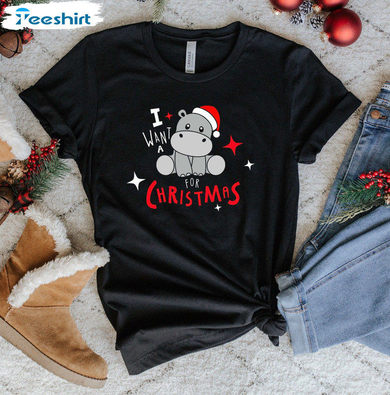 I Want A Hippopotamus For Christmas Sweatshirt – Funny Christmas Unisex Hoodie Tee Tops