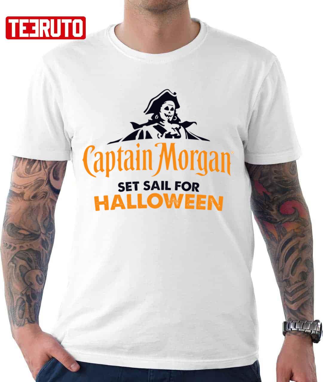 Illustration Captain Morgan Set Sail For Halloween Unisex T-Shirt