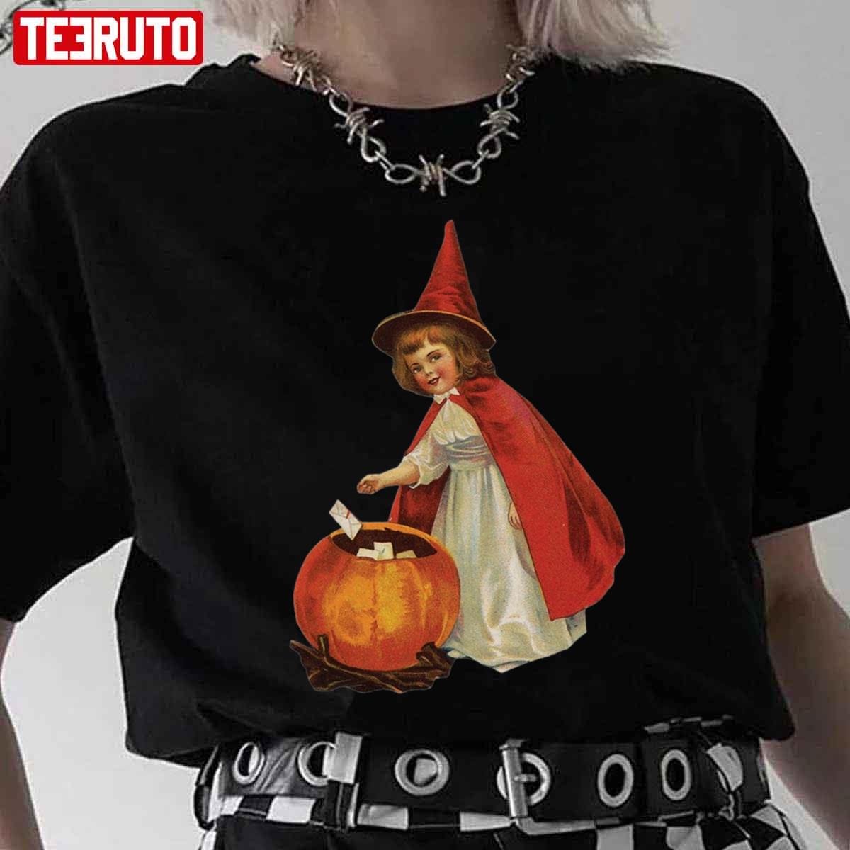 Illustration With A Little Witch Halloween Unisex T-Shirt