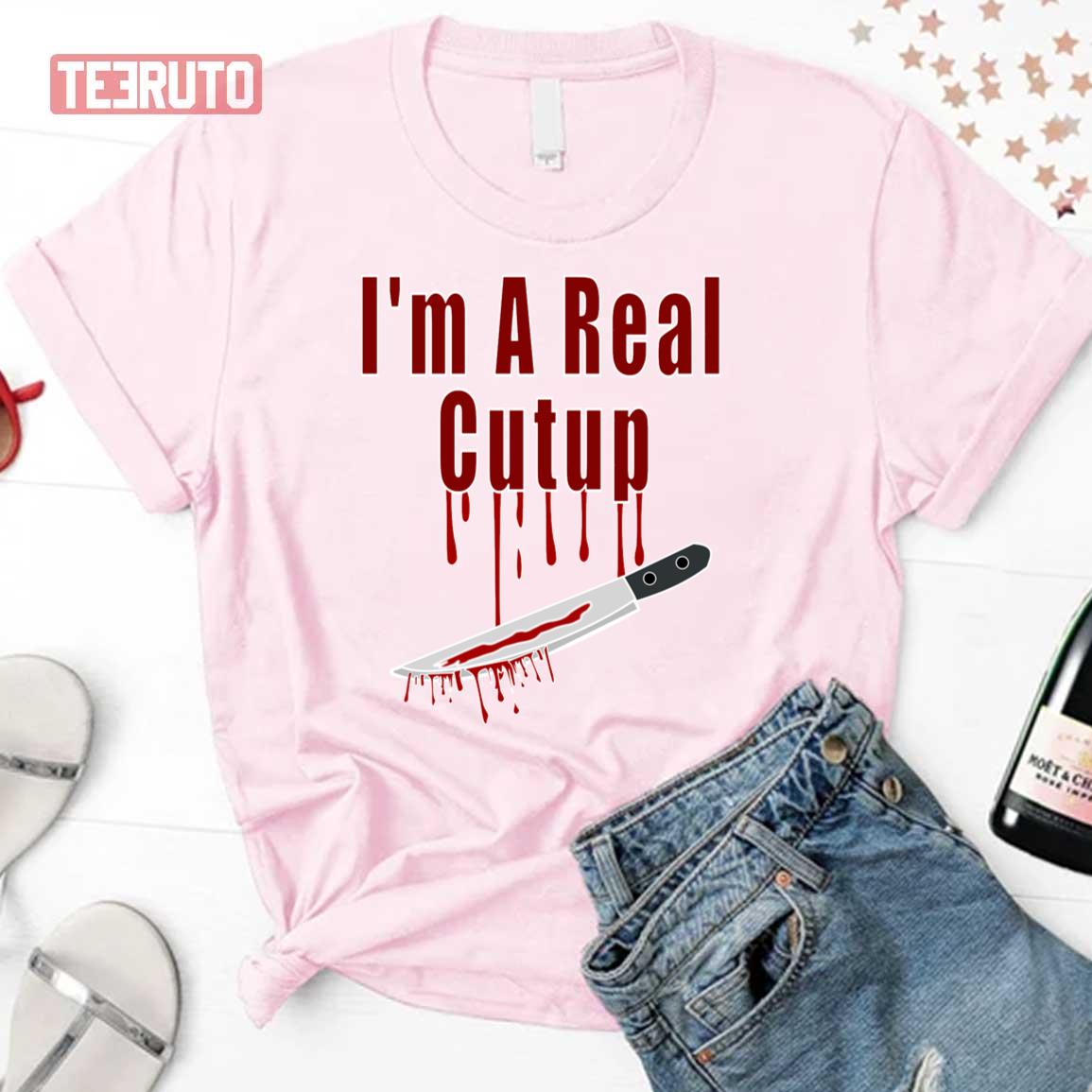 I’m A Real Cutup Halloween Theme Design Bloody Knife Unisex T-Shirt