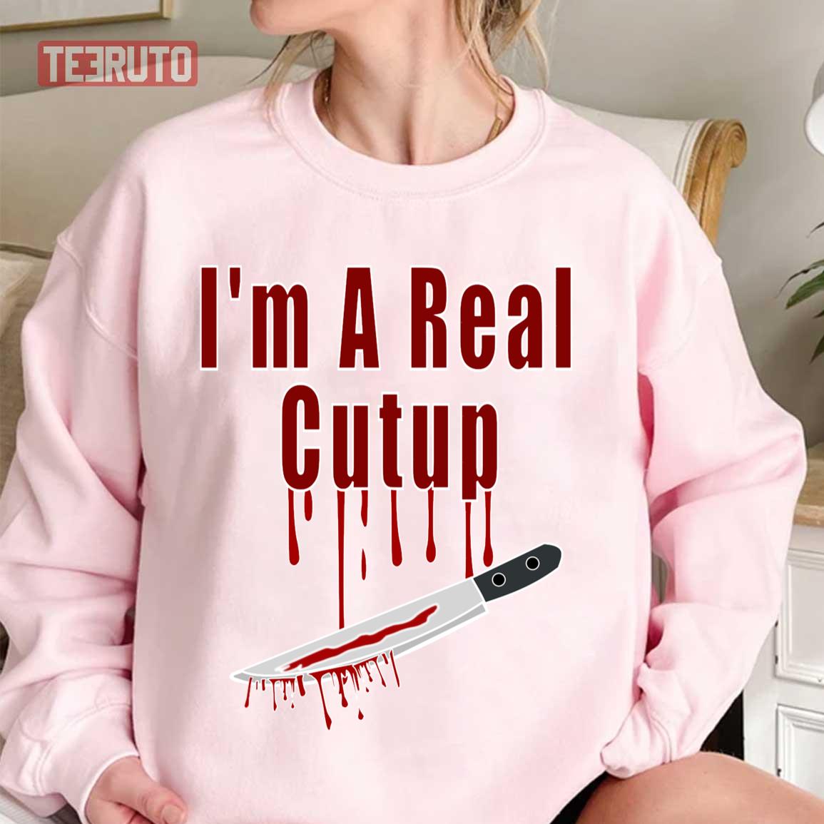 I’m A Real Cutup Halloween Theme Design Bloody Knife Unisex T-Shirt