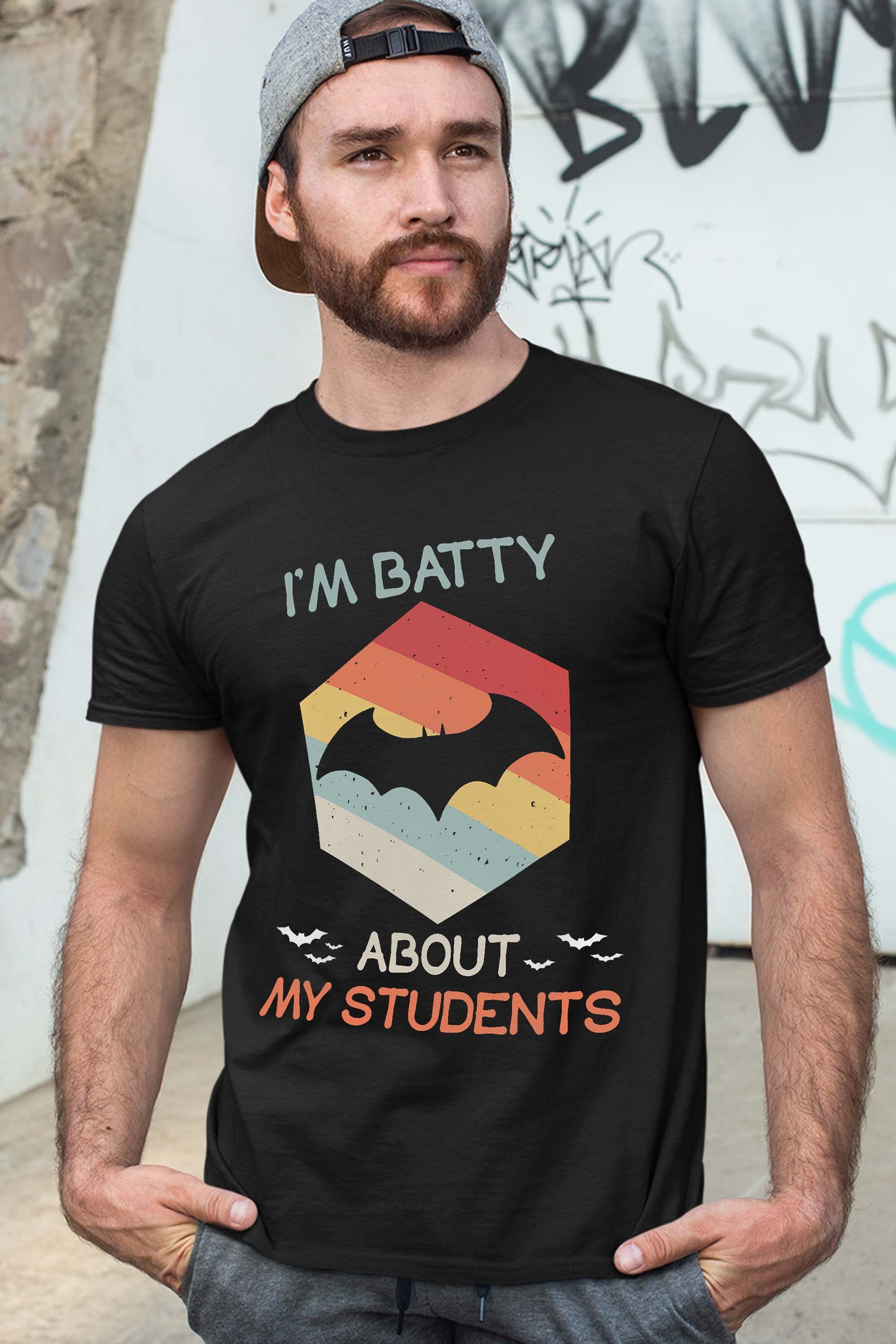 I’m Batty About My Students Vintage Bats Teacher Halloween T-Shirt