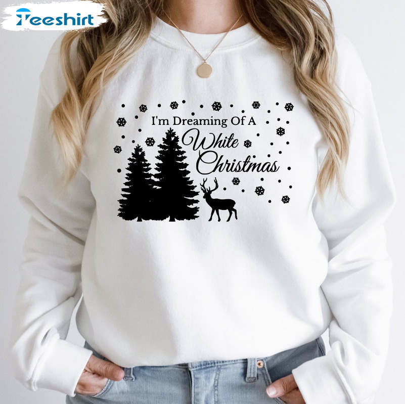 I’m Dreaming Of A White Christmas Shirt, Christmas Tree Short Sleeve Unisex Hoodie