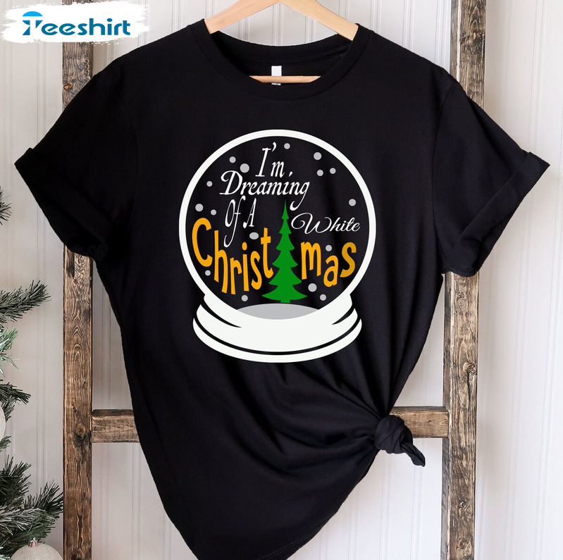 I’m Dreaming Of A White Christmas Vintage Shirt, Xmas Tree Crewneck Unisex Hoodie