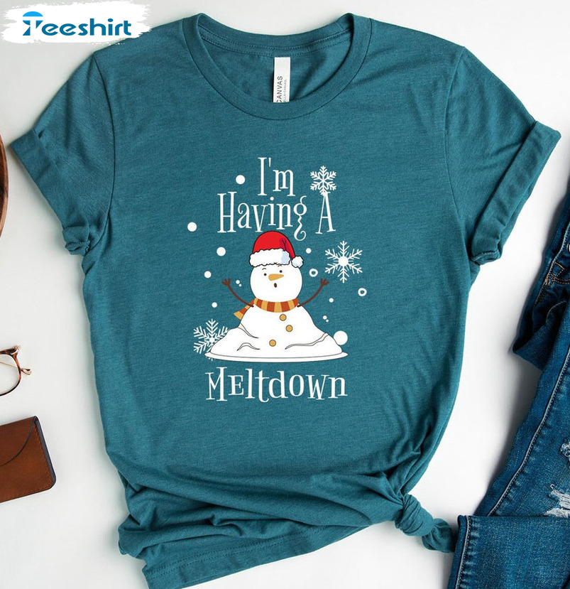 I’m Having A Meltdown Shirt, Christmas Snowflake Short Sleeve Sweater