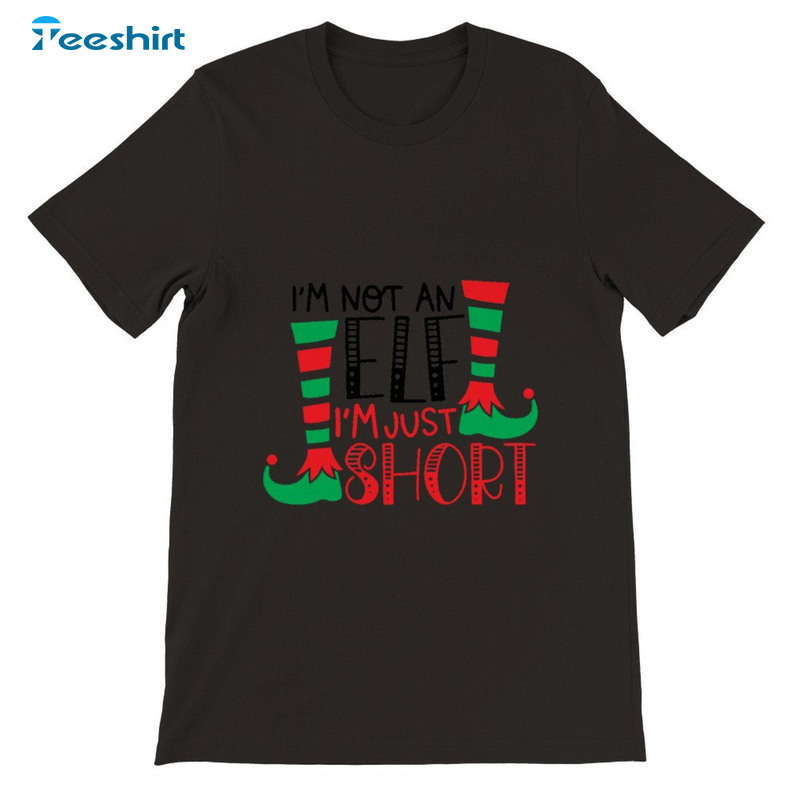 I’m Not An Elf Just Short Shirt, Funny Christmas Long Sleeve Unisex Hoodie