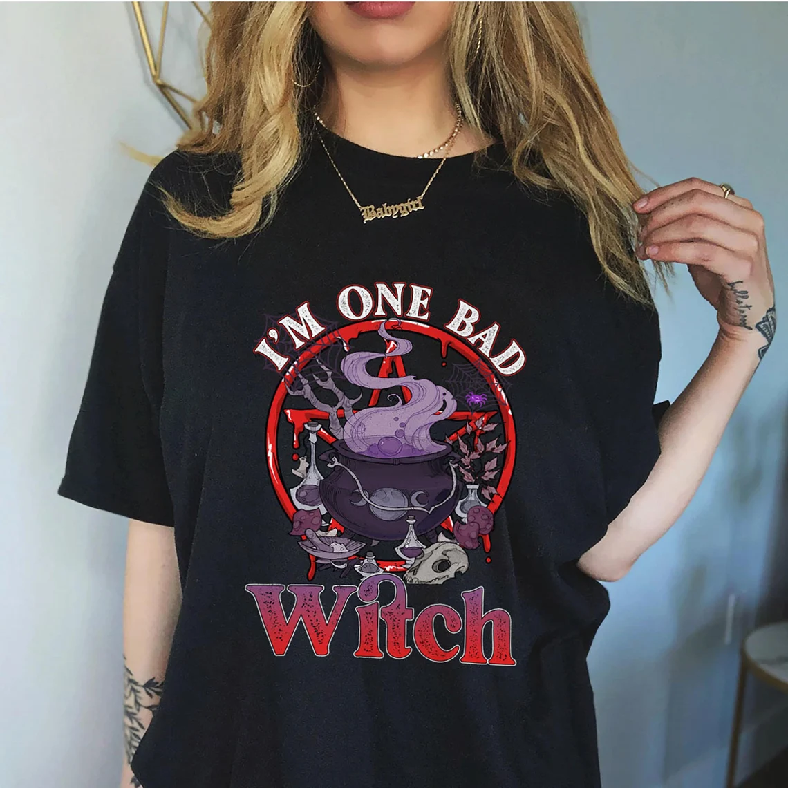 I’m One Bad Witch Funny Halloween T-Shirt