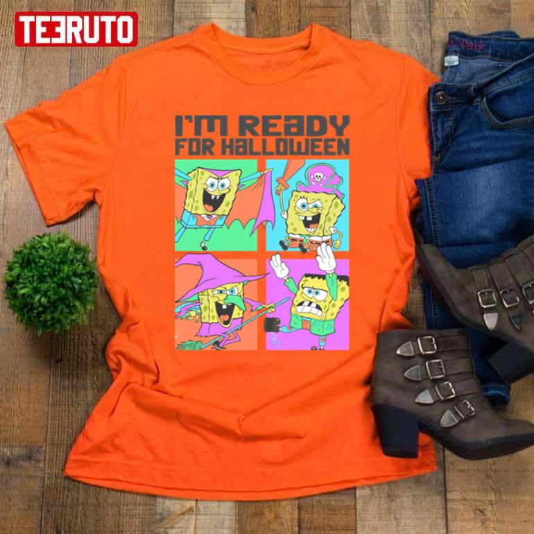 I’m Ready Costume Panels Halloween Spongebob Unisex T-Shirt