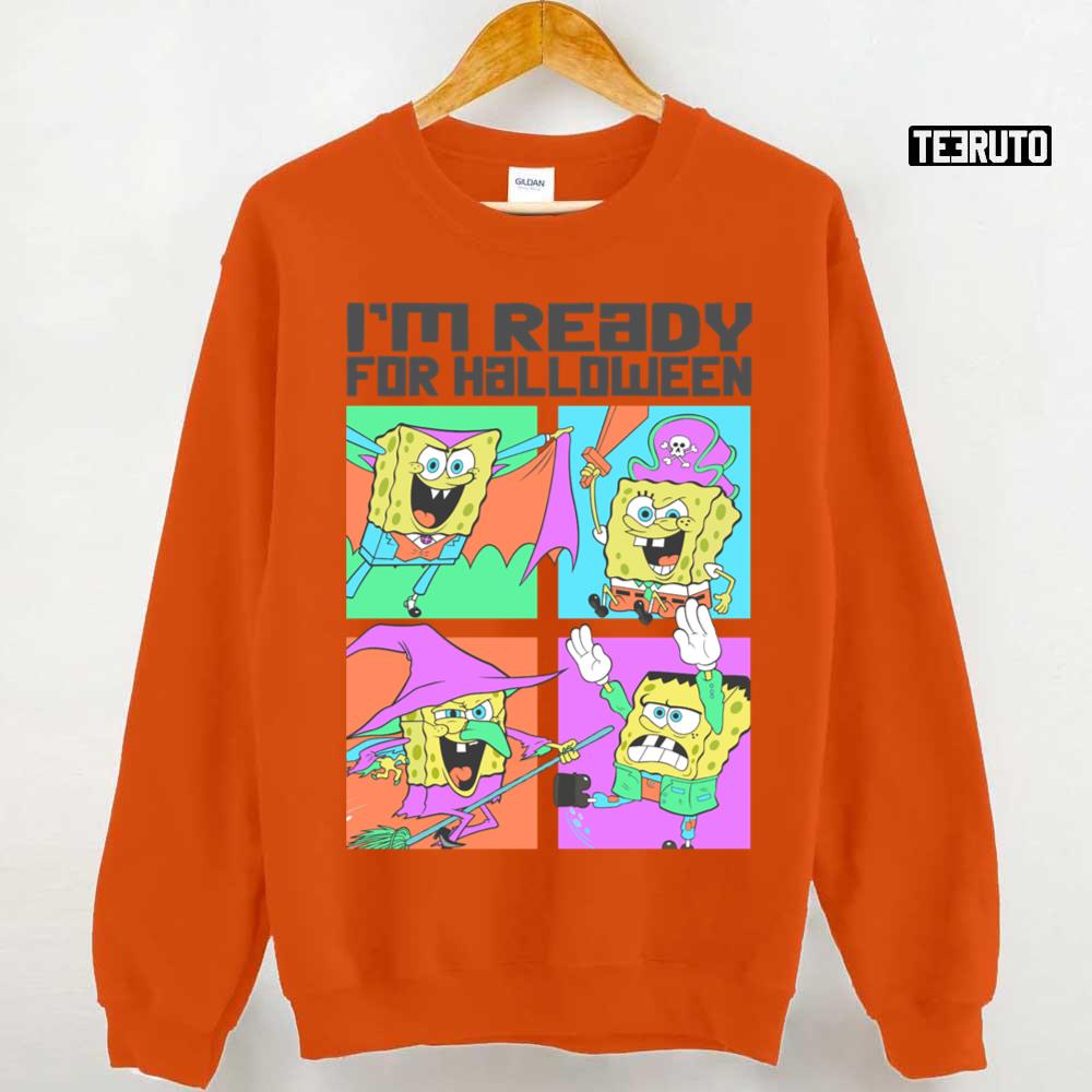 I’m Ready Costume Panels Halloween Spongebob Unisex T-Shirt