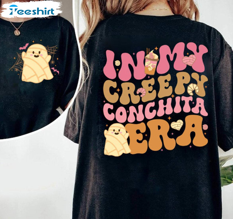 In My Creepy Conchita Era Ghost Shirt, Halloween Cute Ghost Short Sleeve Sweatshirt