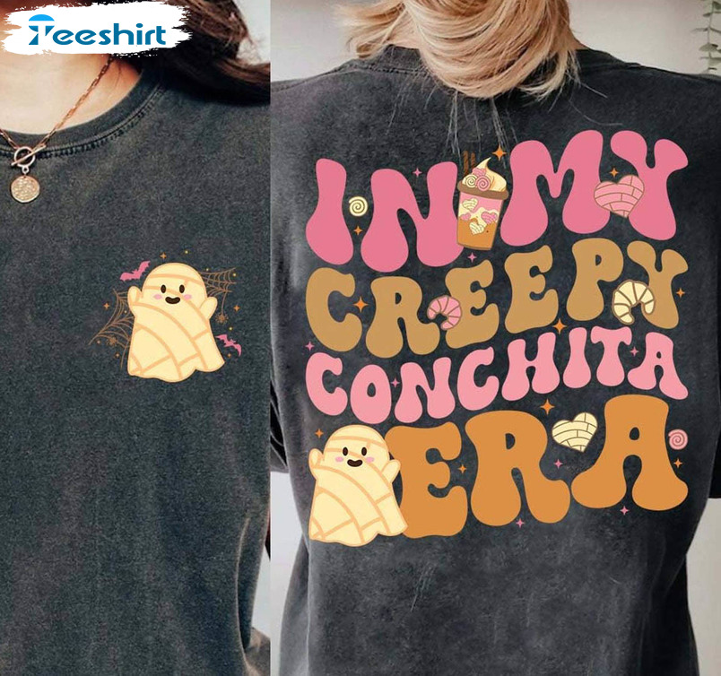 In My Creepy Conchita Era Ghost Shirt, Halloween Cute Ghost Short Sleeve Sweatshirt