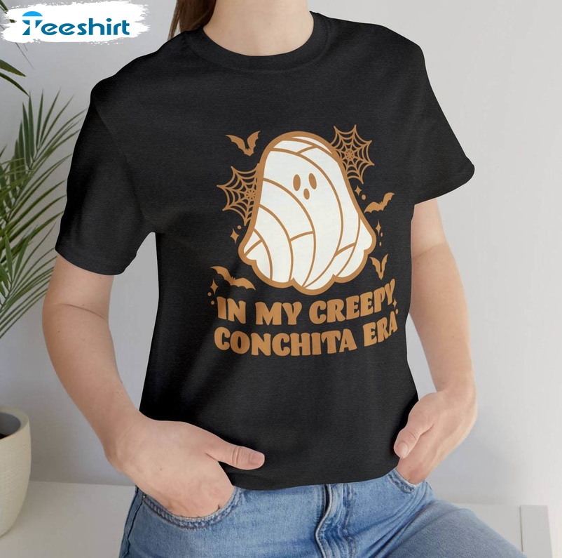 In My Creepy Conchita Era Halloween Shirt, Ghost Concha Crewneck Short Sleeve