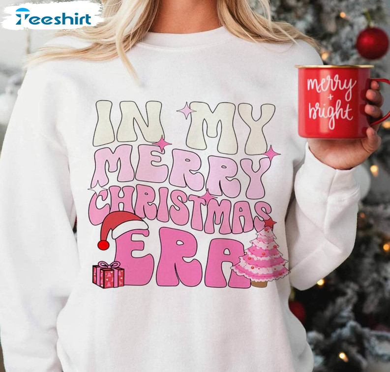 In My Merry Christmas Era Shirt, Christmas Hoodie Long Sleeve