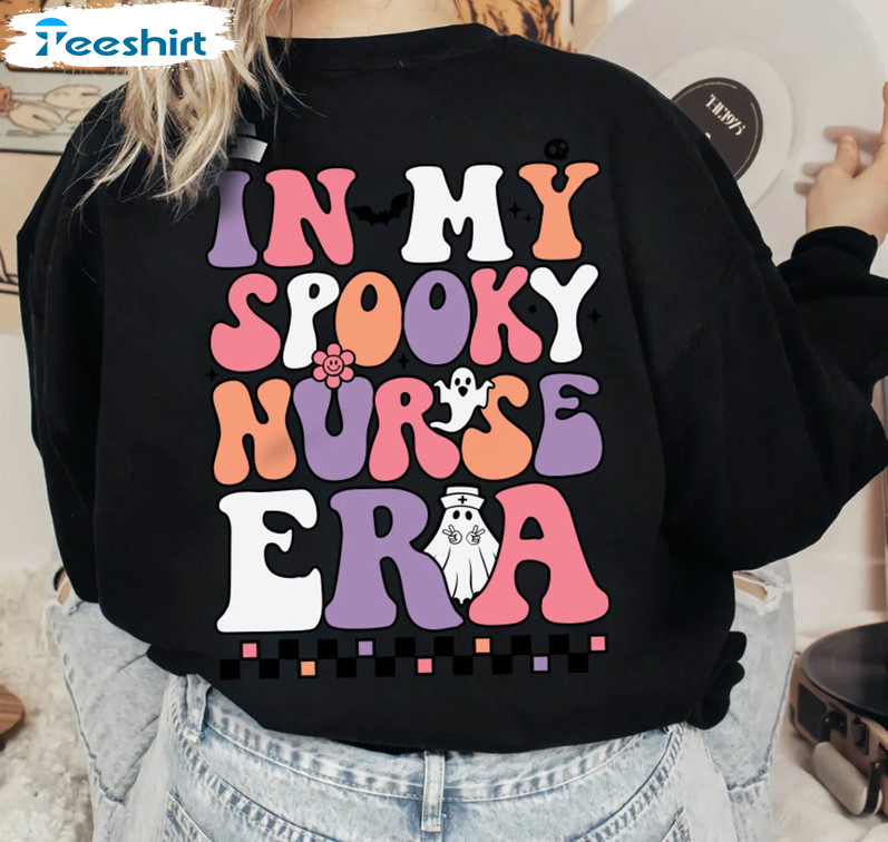 In My Spooky Nurse Era Cute Shirt, Spooky Nurse Halloween Long Sleeve Unisex Hoodie