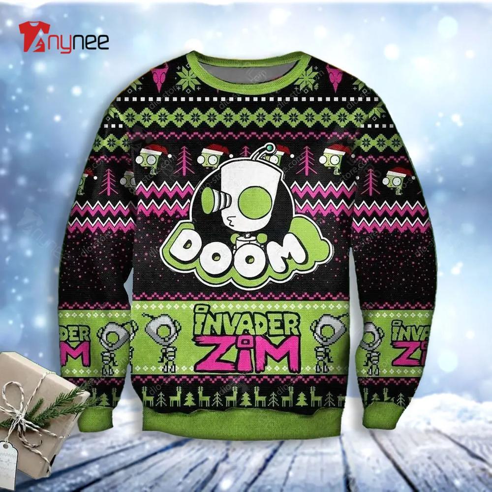 Invader Zim Doom Ugly Christmas Sweater- Best Christmas Gifts 2023