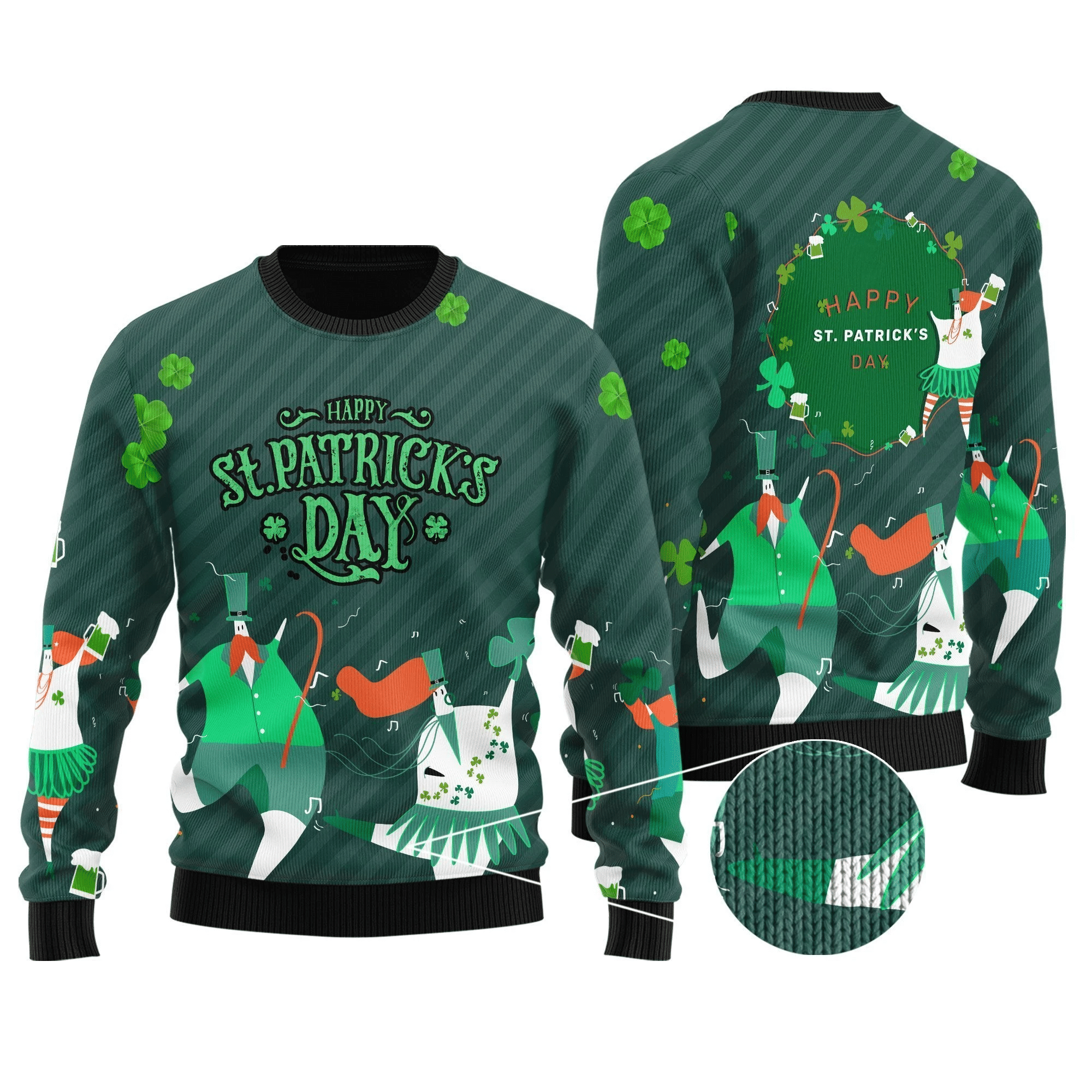 Irish Saint Patrick Day Ugly Christmas Sweater | Unisex | Full Size | Adult | Colorful | US3810- Best Christmas Gifts 2023