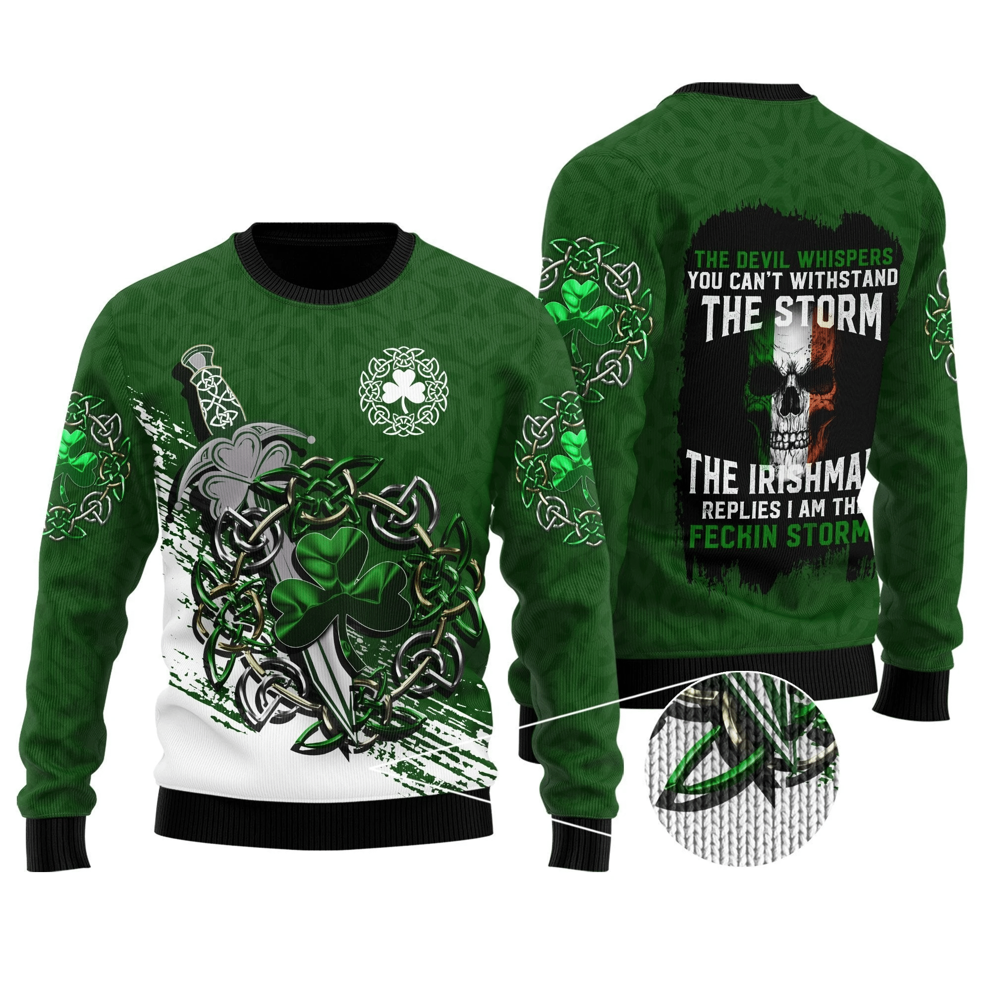 Irish Saint Patrick Day Ugly Christmas Sweater | Unisex | Full Size | Adult | Colorful | US3814- Best Christmas Gifts 2023