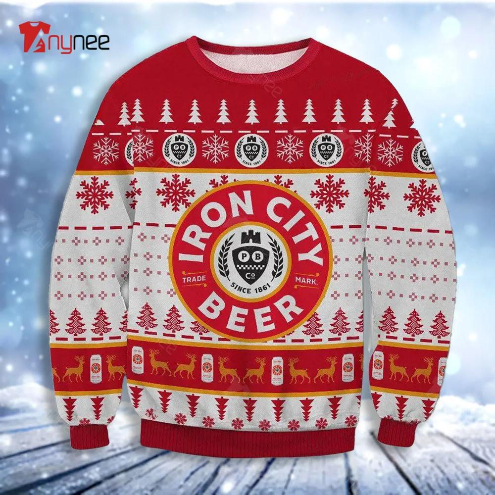 Iron City Beer Since 1861 Ugly Christmas Sweater- Best Christmas Gifts 2023