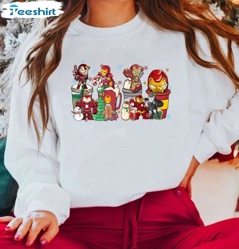 Iron Man Christmas Shirt – Coffee Christmas Avenger Long Sleeve Tee Tops