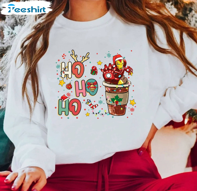 Iron Man Christmas Shirt – Ho Ho Ho Christmas Unisex T-shirt Crewneck